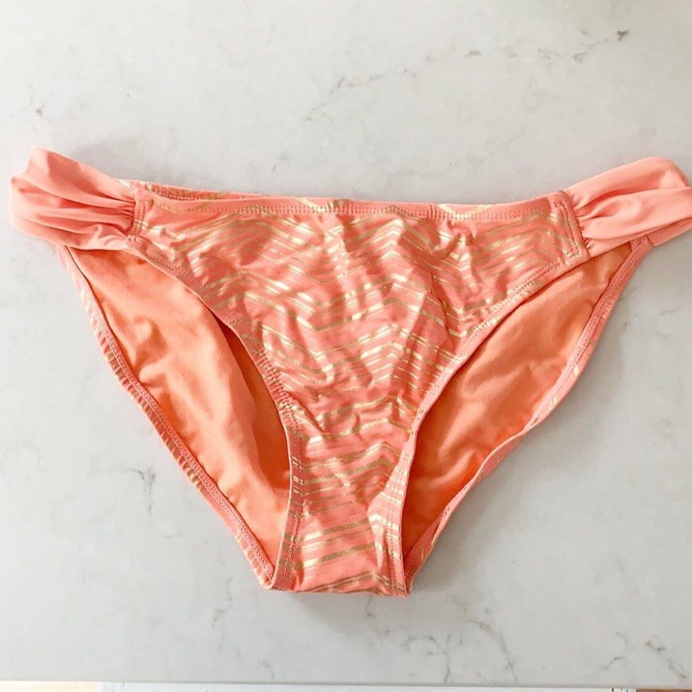 Disco 70s inspired gold & orange bikini bottoms